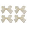 Ivory Grosgrain Hair Bows with XL Alligator Clip Set of 4