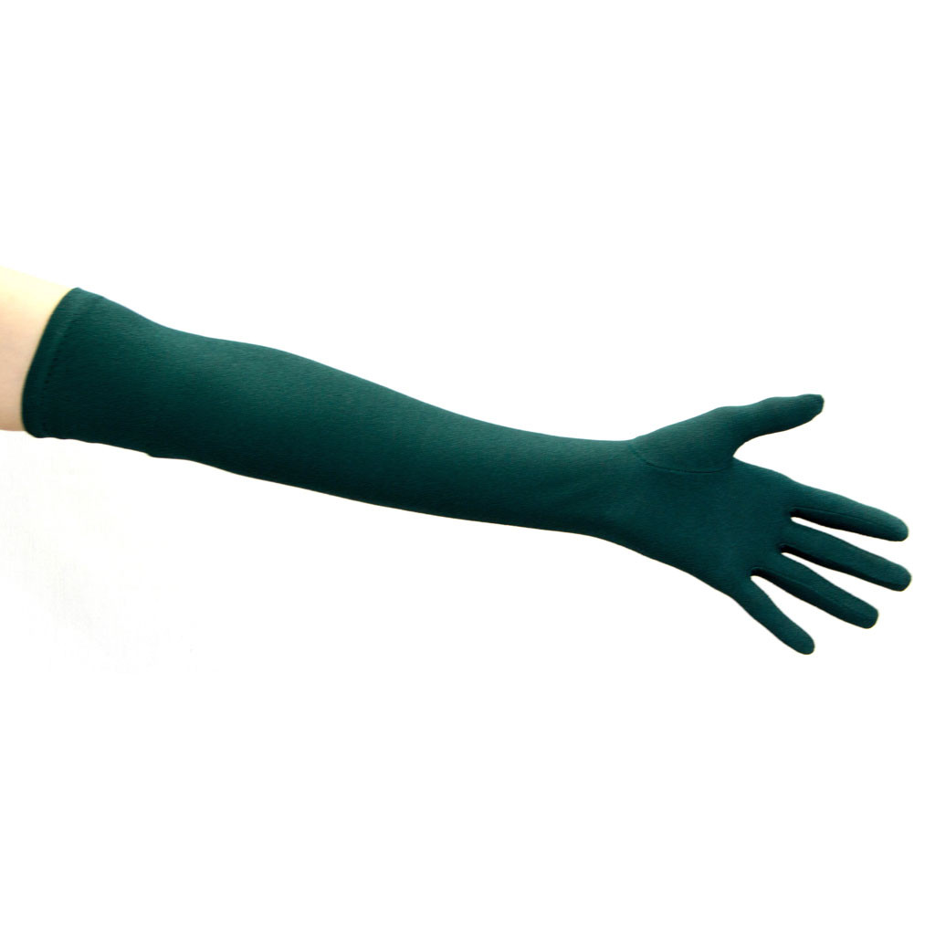 Reptilia Textured Over the Elbow Length Nylon Lycra Glove in Hunter Green