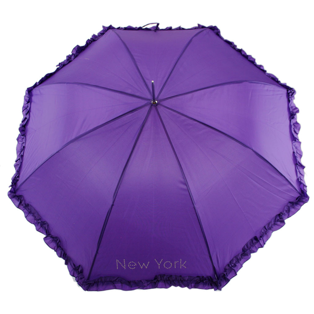 New York Rhinestone Ruffle Parasol Umbrella Full Size in Many Colors