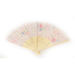 Handpainted Fabric and Bamboo Fan