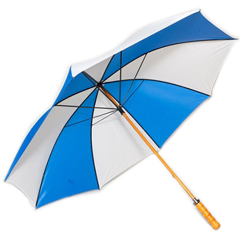Golf Umbrella in Royal Blue & White Colors with Wooden Shaft