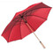 Golf Umbrella in Red with Wooden Shaft