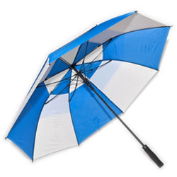 Professional Fiberglass Golf Umbrellas in Royal Blue & White Colors