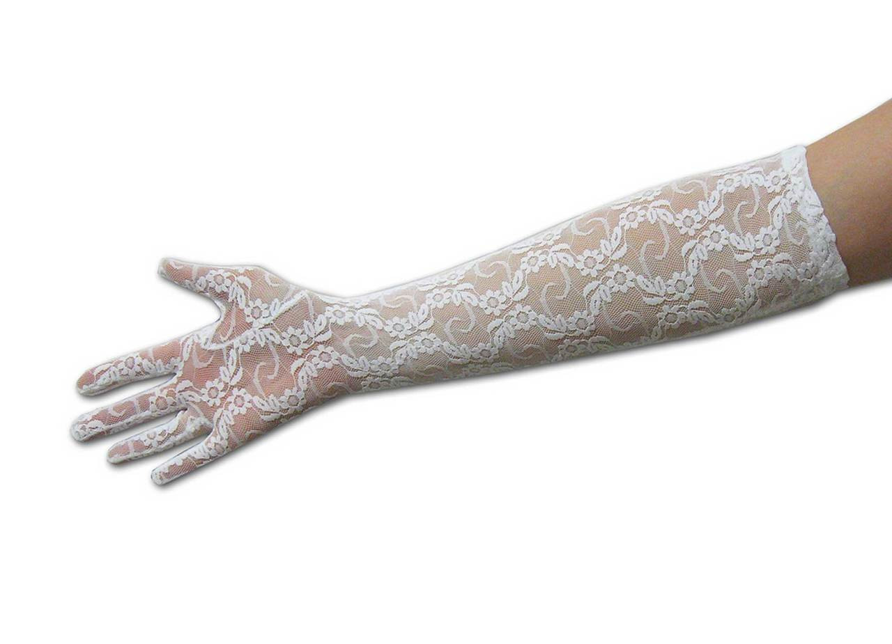 Stretch Lace Gloves Over Elbow Length