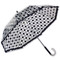 Black Designer Polka Dot Ruffle Umbrella with Black Trim