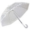 White Designer Polka Dot Ruffle Umbrella with White Trim