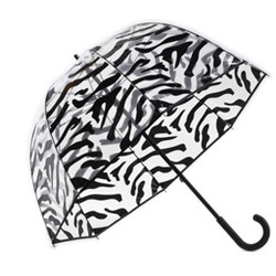 Couture Fiberglass Frame Bubble Umbrella with Zebra Trim