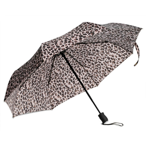Compact Triple-fold Umbrella with Cheetah Print