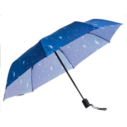 Compact Triple-fold Umbrella with Rain Drop Print