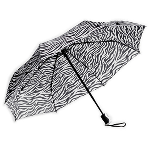 Compact Triple-fold Umbrella with Zebra Print