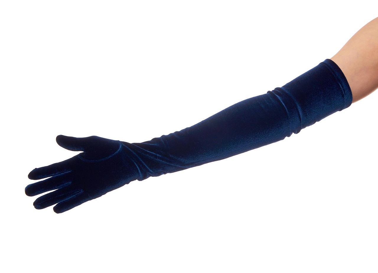 navy evening gloves