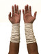 Ivory Fingerless  Ruched Gloves Front side photo