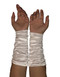White Fingerless Ruched Gloves Front Photo