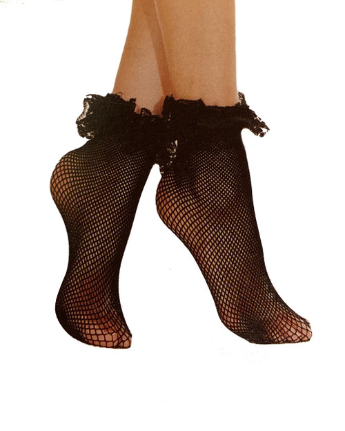 Ankle High fishnet Ruffle Socks