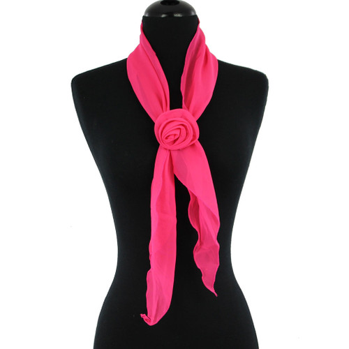 Girl with Vision Solid Color Scarf with Detachable  Rosette