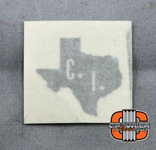 1x1" CI scale Texas Silver Vinyl Transfer Sticker