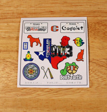 "903 Texas" Pre-Cut 3.5x3.5" Sticker Sheet 