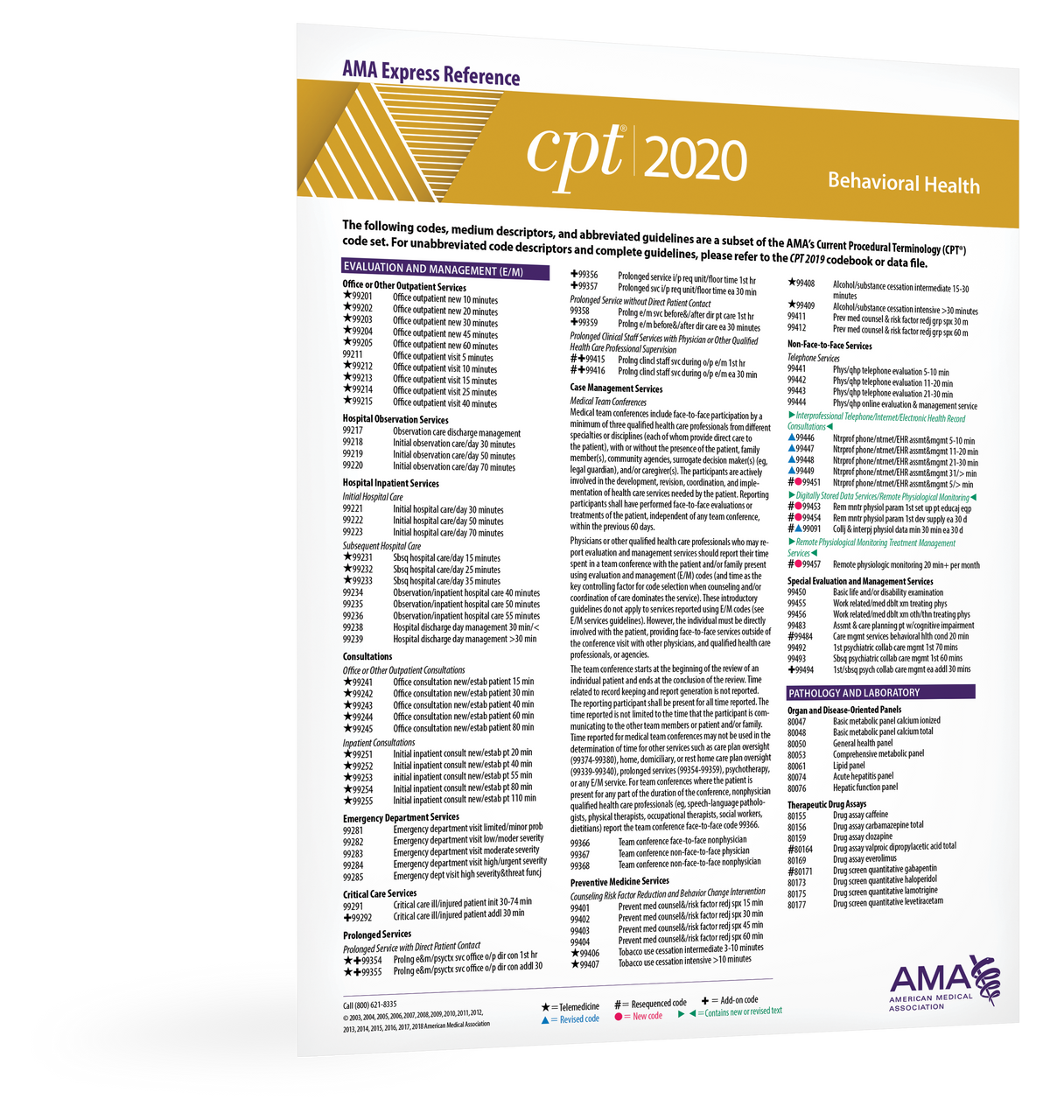 Cpt 2020 Express Reference Coding Card Em - 