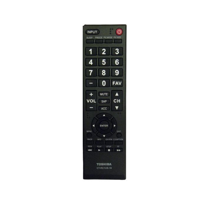 Replacement Remote Control CT-RC1US-18 For Toshiba TVs - Works With 43L420U, 49L420U, 49L510U18, 32L310U20 4 thumbnail image