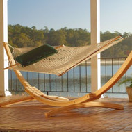 Cypress Roman Arc Wooden Hammock Stand