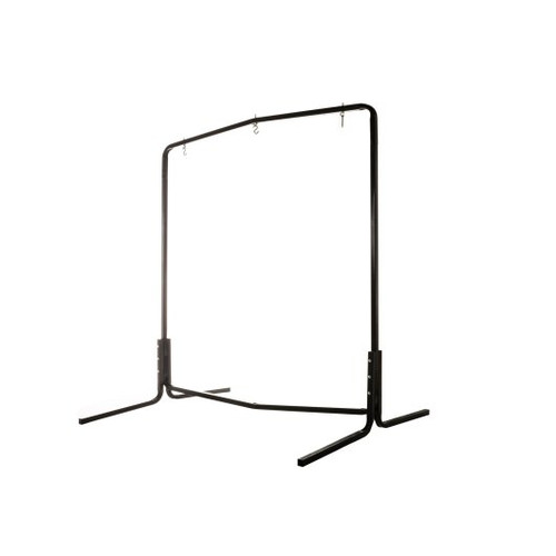 Black square pole double swing stand