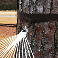 Wide tree straps are gentle on the bark.