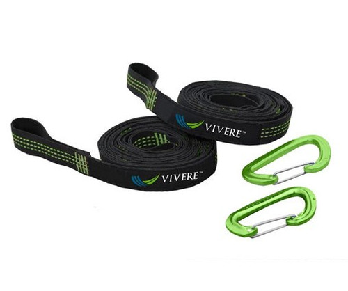 A set of two tree straps and two caribiners.