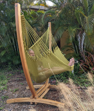 Olive Costa Rican Style Swing Chair with Larch Stand