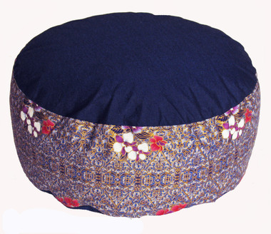 Boon Decor Meditation Cushion Combination Fill Zafu - Indochine Collection - Blue/Gold