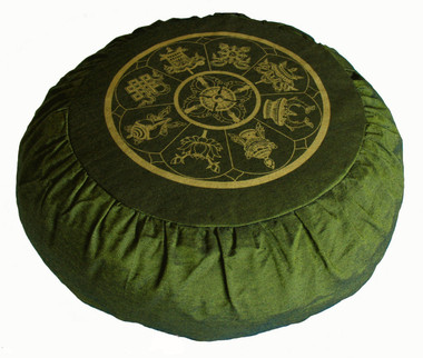 Boon Decor Meditation Cushion Buckwheat Zafu Pillow - Olive Green SEE SYMBOLS