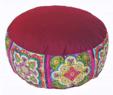Boon Decor Meditation Cushion Combination Fill Zafu - One of a Kind - Magenta Bliss 7 high