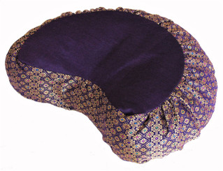 Boon Decor Meditation Cushion Crescent Zafu Pillow Brocade Purple 
