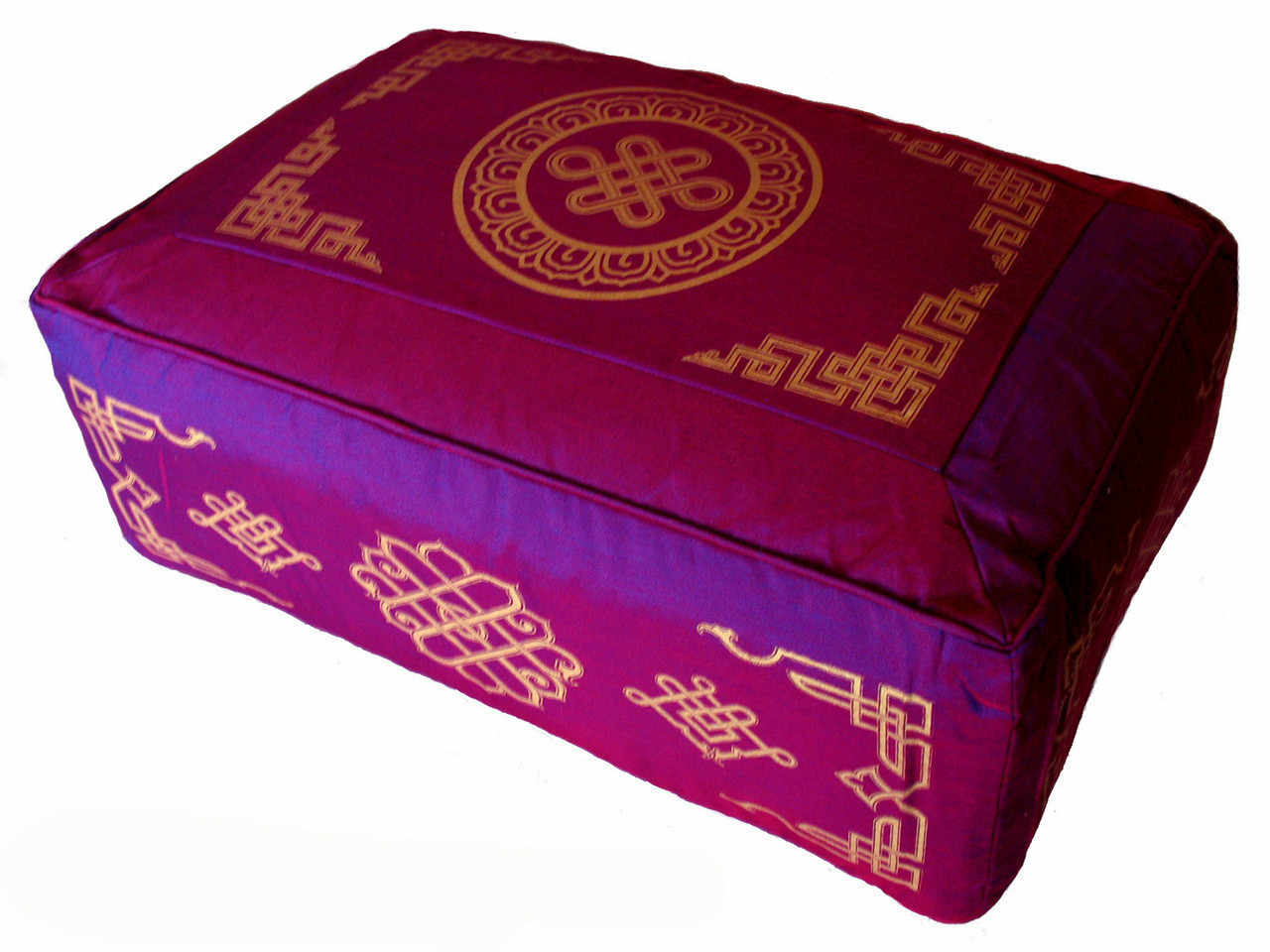 Rectangular Meditation Pillow "Eternal Knot" Dharma Key SEE COLORS Boon Decor