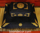 Boon Decor Meditation Cushion Rectangular Zafu and Zabuton Set - Longevity/Dharma Key - Black