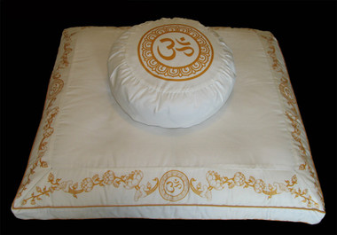 Boon Decor Meditation Cushion Pillow Zafu and Zabuton - Purity Collection Ivory SEE SYMBOLS and STYLES