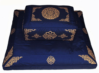 Boon Decor Meditation Cushion Set Rectangular Zafu and Zabuton - Blue - SEE SYMBOL CHOICES