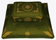 Boon Decor Meditation Cushion Set Rectangular Zafu and Zabuton - Olive Green - SEE SYMBOLS