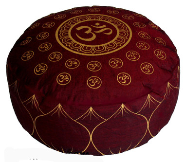 Boon Decor Meditation Cushion Buckwheat and Kapok Fill Om Universe Burgundy 7 high