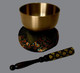 Boon Decor Singing Bowl Set - Spun Brass Rin Gong 3.5 w/ Round Cushion SEE COLOR CHOICES