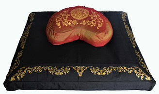 Boon Decor Meditation Cushion Set Crescent Zafu Pillow and Zabuton Longevity SEE COLORS