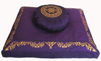 Boon Decor Meditation Cushion Buckwheat Zafu and Zabuton Set - Purple - SEE SYMBOL CHOICES