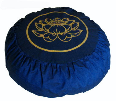 Boon Decor Meditation Cushion Buckwheat Zafu Pillow Lotus Enlightenment Blue 16 dia 6 loft