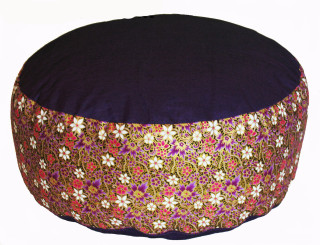 Boon Decor Meditation Cushion Buckwheat Kapok Fill Zafu Purple 14 dia 7 loft