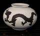 Boon Decor Dragon Vase - White Celadon Crackle Glaze 6.5 high