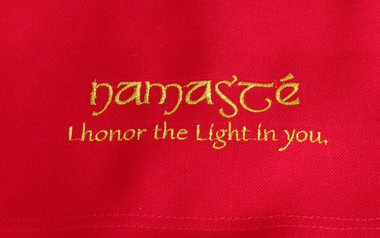 Boon Decor Dharma Messenger Bag - 100percent Cotton Canvas Dharma Supply Carry Bag - Red Namaste