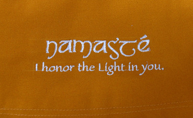 Boon Decor Dharma Messenger Bag - 100percent Cotton Canvas Dharma Supply Carry Bag - Gold Namaste