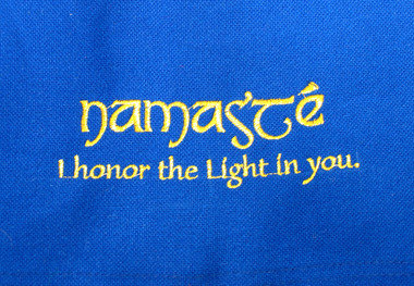 Boon Decor Dharma Bag - 100percent Cotton Canvas- Dharma Supply Tote Bag - Blue Namaste