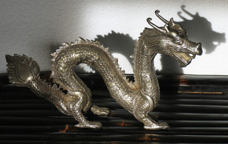 Boon Decor Dragon - Solid Bronze in Silver Finish 11 long