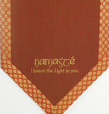 Boon Decor Altar Cloth Or Wall Hanging - Embroidered w/ Brocade Silk Trims - Namaste