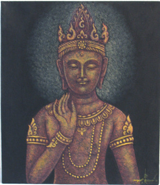 Boon Decor Buddha Original Painting - Maitreya Buddha 14 x 16